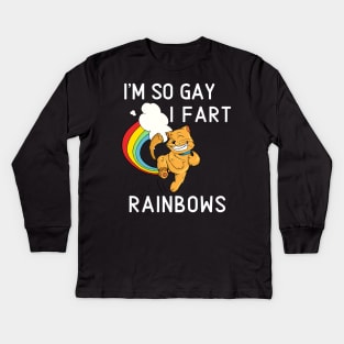 I'm So Gay I Fart Rainbows Funny Pride LGBT Shirt Kids Long Sleeve T-Shirt